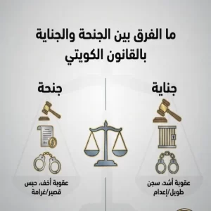 ما الفرق بين الجنحة والجناية بالقانون الكويتي