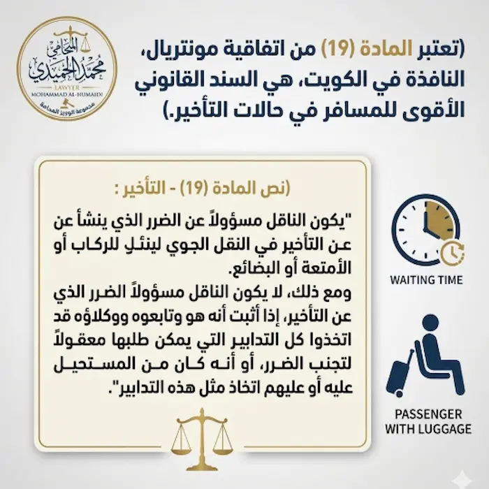 حقوق المسافر في حالة تأخر الرحلة في الكويت