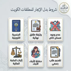 شروط بدل الإيجار للمطلقات الكويت
