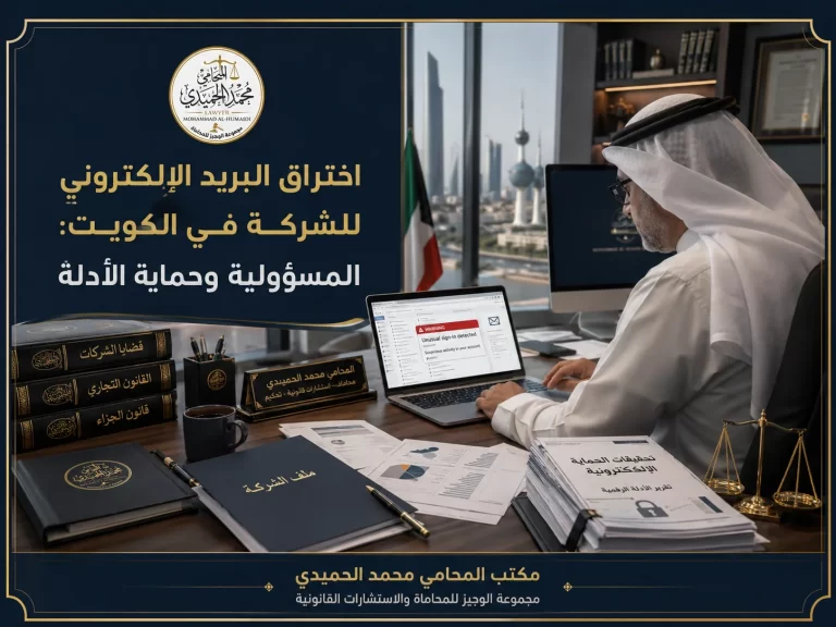 اختراق البريد الإلكتروني للشركة في الكويت: المسؤولية وحماية الأدلة