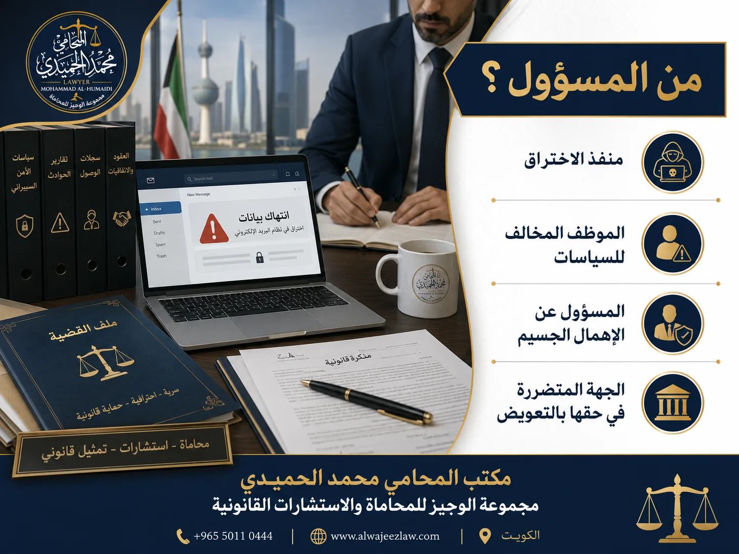 جمع الأدلة الرقمية في اختراق البريد الإلكتروني للشركة