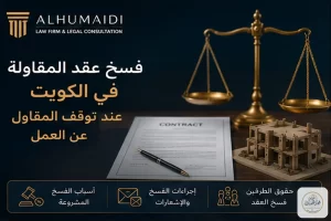 فسخ عقد المقاولة في الكويت عند توقف المقاول عن العمل