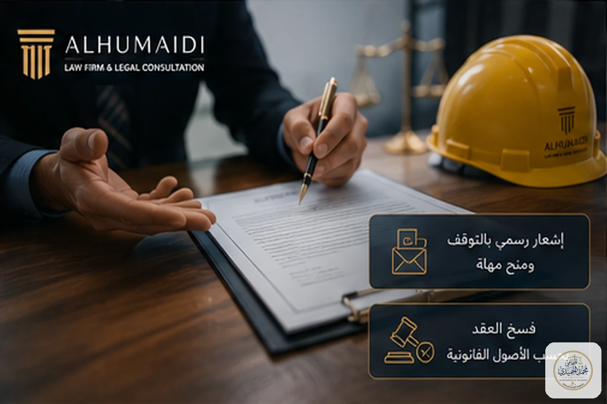 الإنذار الرسمي قبل فسخ عقد المقاولة
