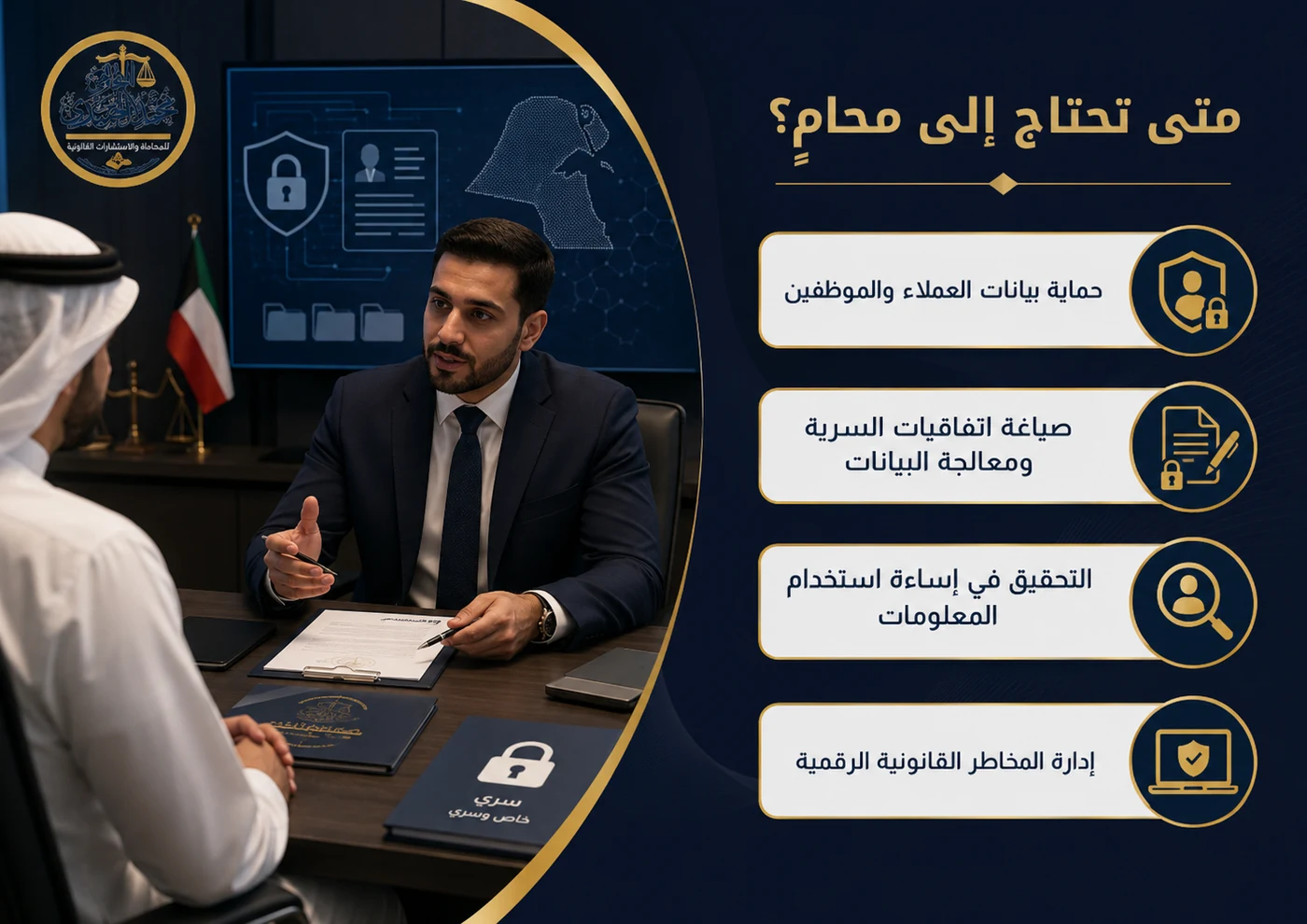 محامي قضايا حماية البيانات والخصوصية 3 متى تحتاج إلى محامي حماية البيانات والخصوصية