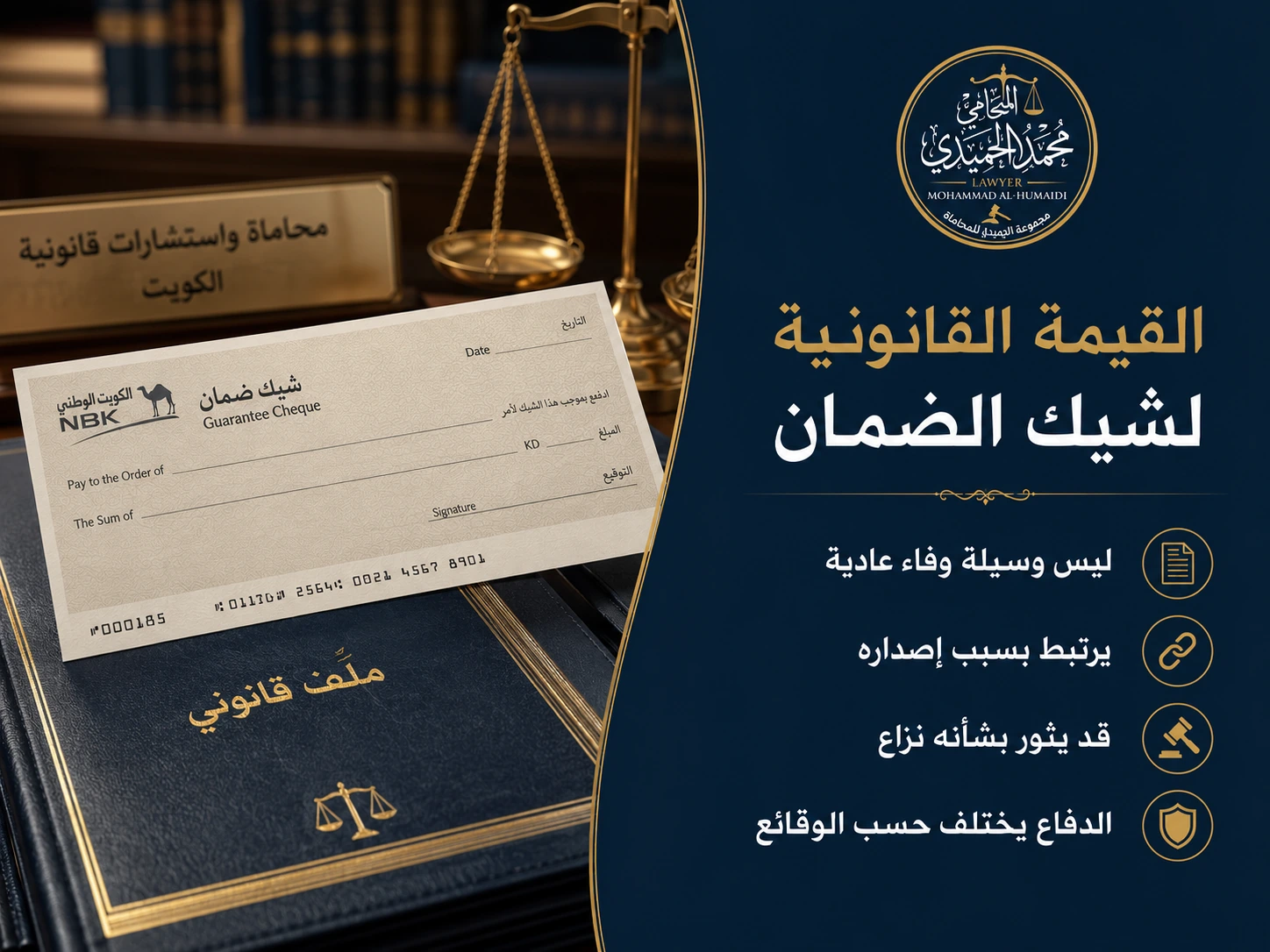 القيمة القانونية لشيك الضمان في الكويت