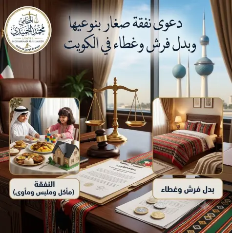دعوى نفقة صغار بنوعيها وبدل فرش وغطاء في الكويت