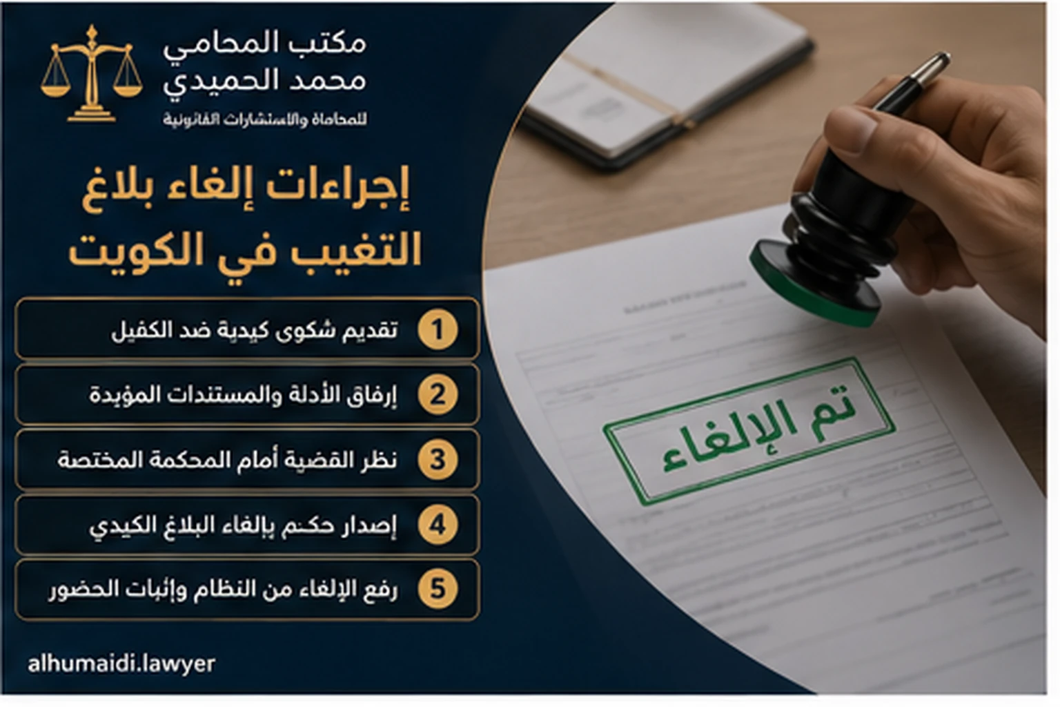 إجراءات إلغاء بلاغ التغيب الكيدي في الكويت