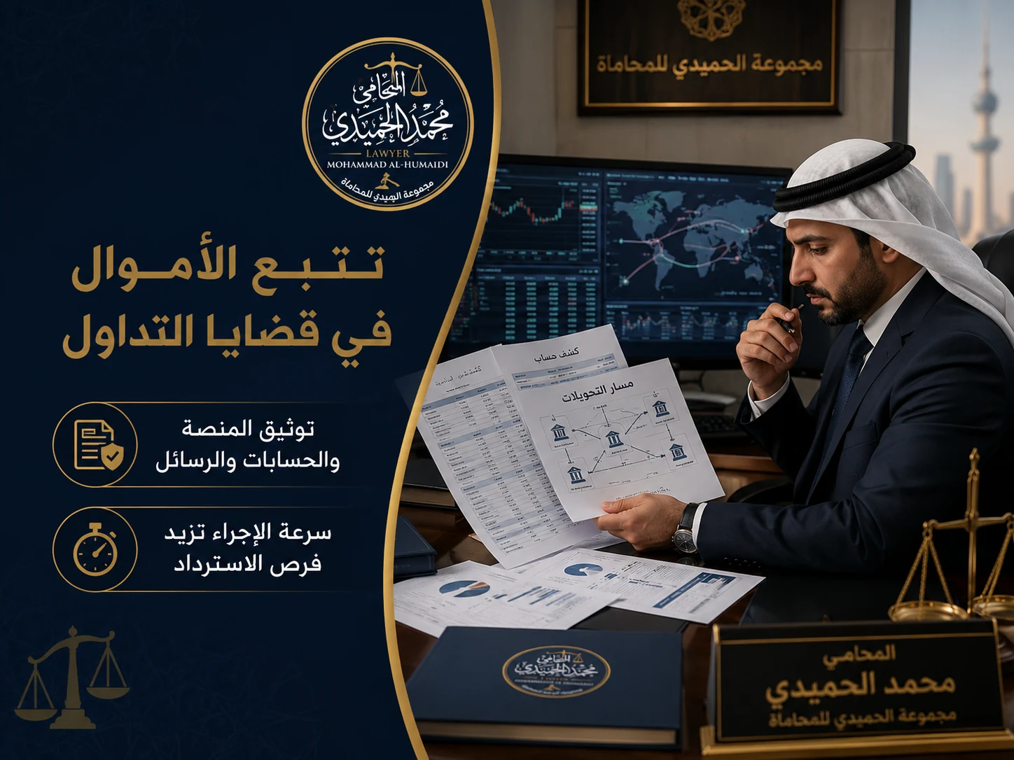 تتبع الأموال في قضايا التداول بالكويت