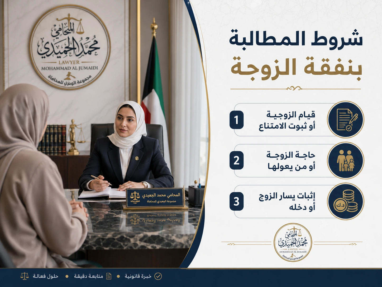 شروط المطالبة بنفقة الزوجة في الكويت