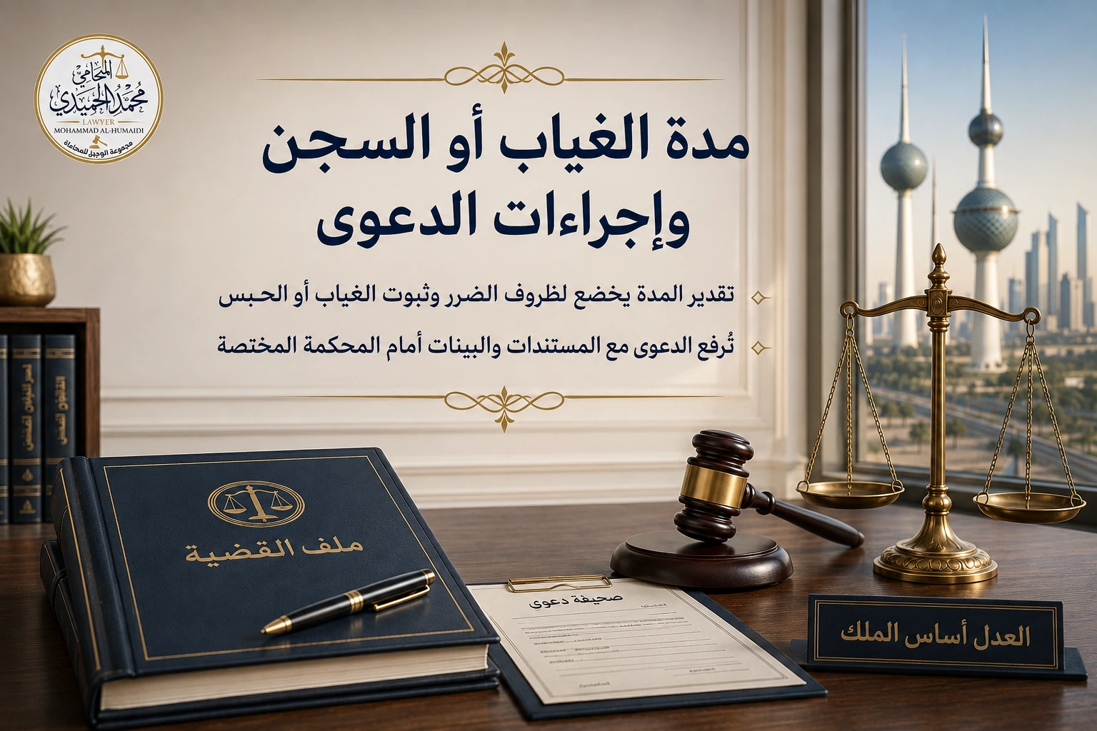 إجراءات دعوى طلاق الزوج الغائب أو المسجون في الكويت