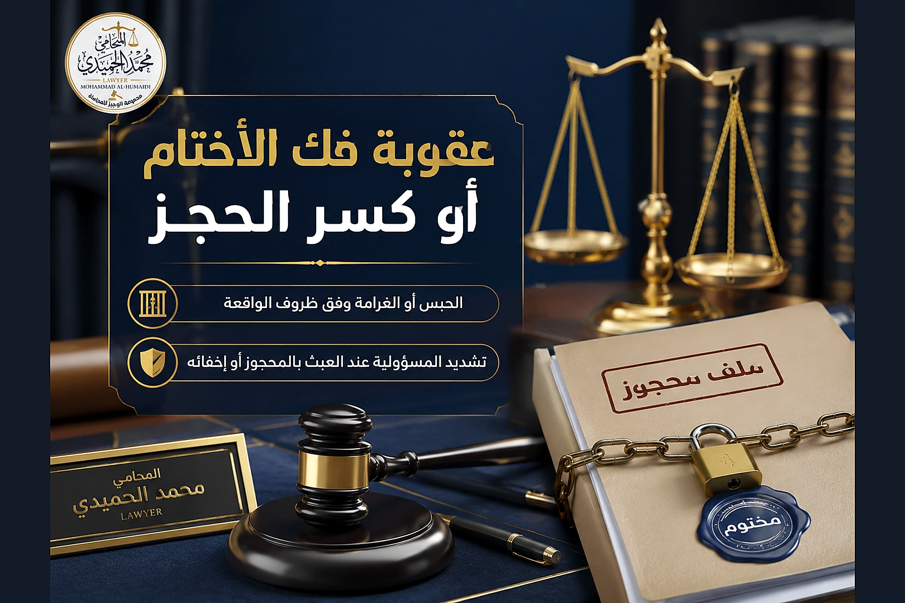 عقوبة فك الأختام أو كسر الحجز في الكويت
