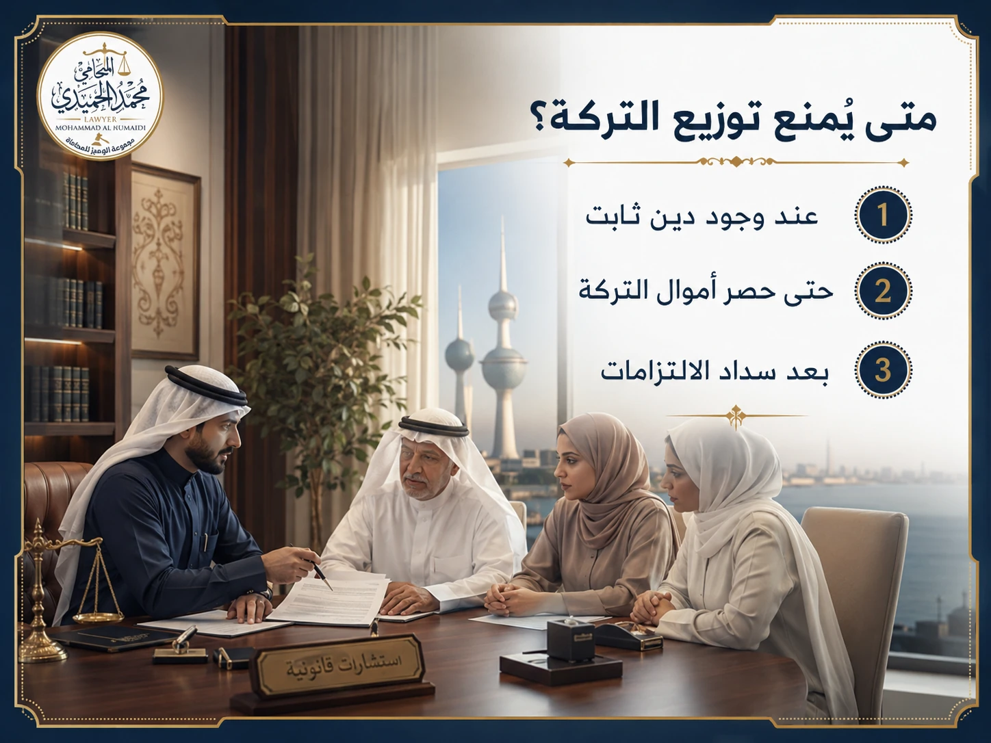 ديون المتوفى في الكويت: من يسددها قبل توزيع التركة؟ 3 مسؤولية الورثة عن ديون المتوفى
