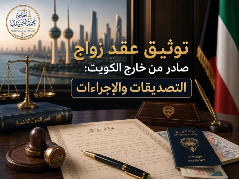 توثيق عقد زواج صادر من خارج الكويت: التصديقات والإجراءات