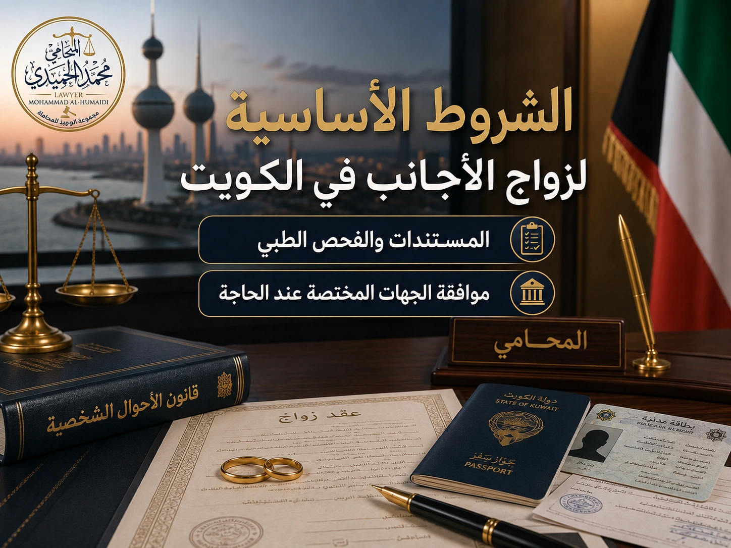 زواج الأجانب في الكويت: الشروط والتوثيق ودور المحامي 3 الشروط الأساسية لزواج الأجانب في الكويت