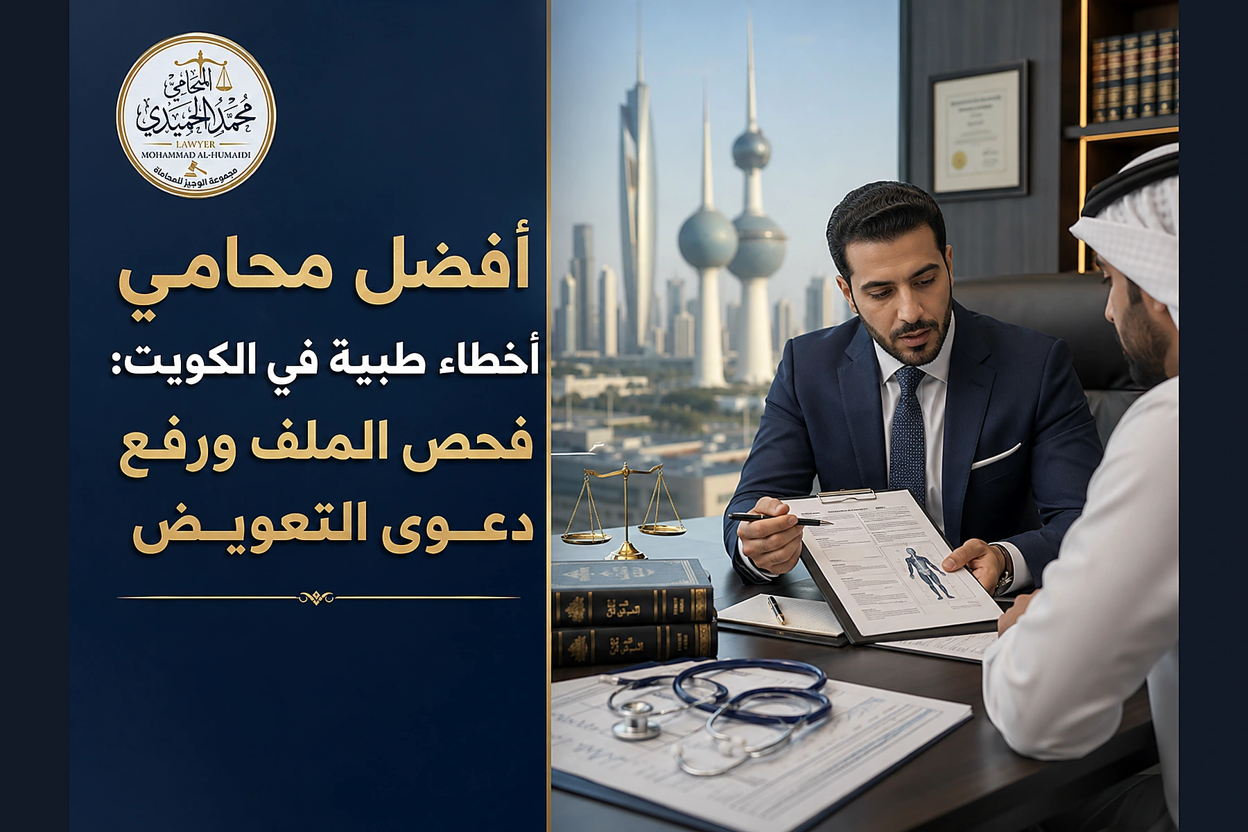 أفضل محامي أخطاء طبية في الكويت: فحص الملف ورفع دعوى التعويض