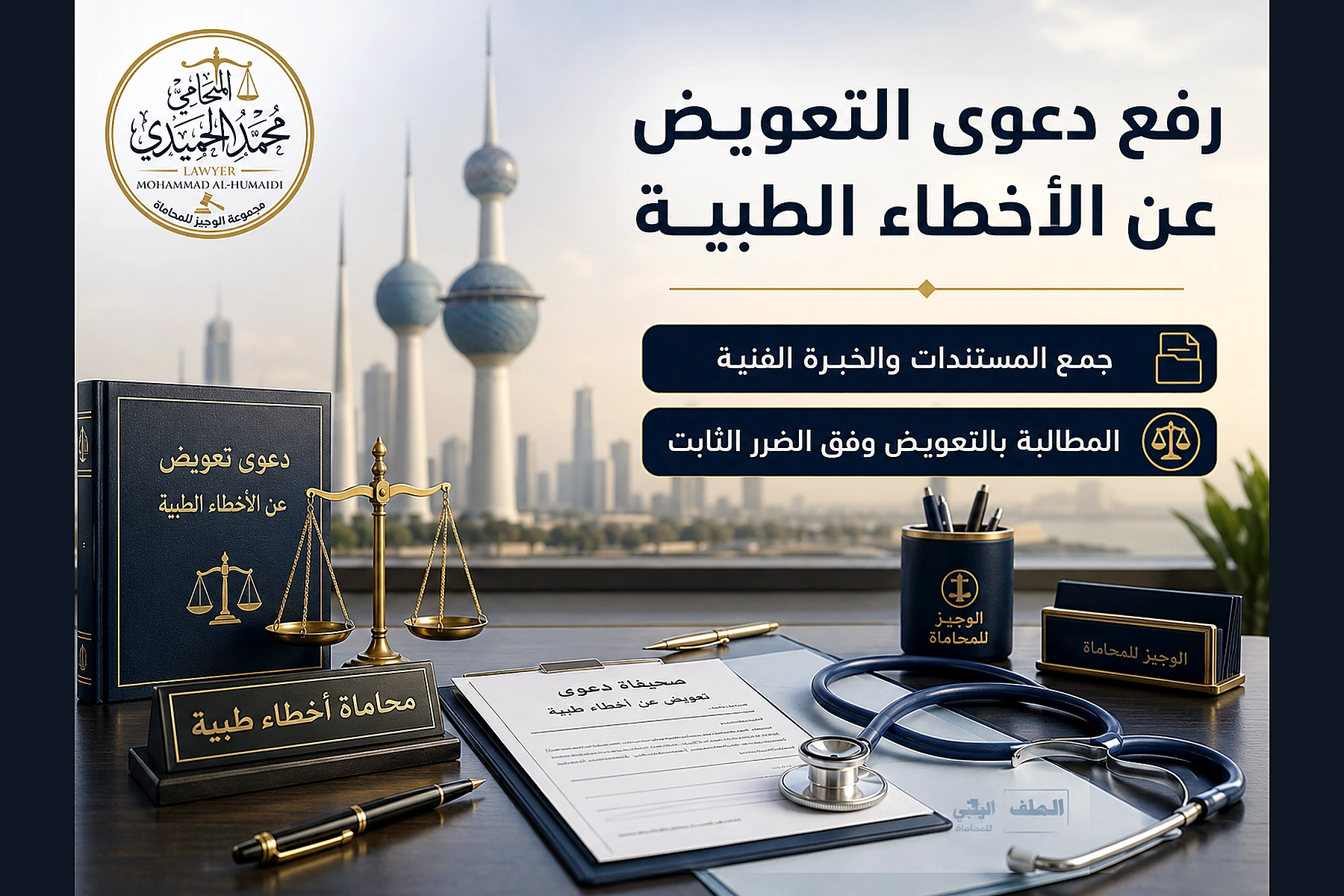 أفضل محامي أخطاء طبية في الكويت: فحص الملف ورفع دعوى التعويض 4 رفع دعوى التعويض عن الخطأ الطبي في الكويت