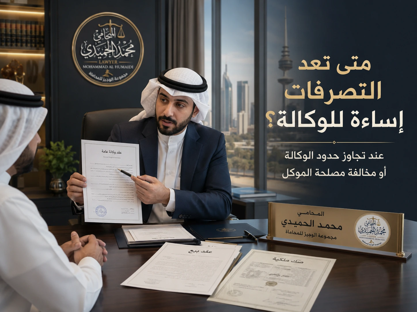 إساءة استعمال الوكالة العامة وبيع مال الموكل في الكويت: الإبطال واسترداد الحق 2 متى تعد التصرفات إساءة للوكالة في الكويت