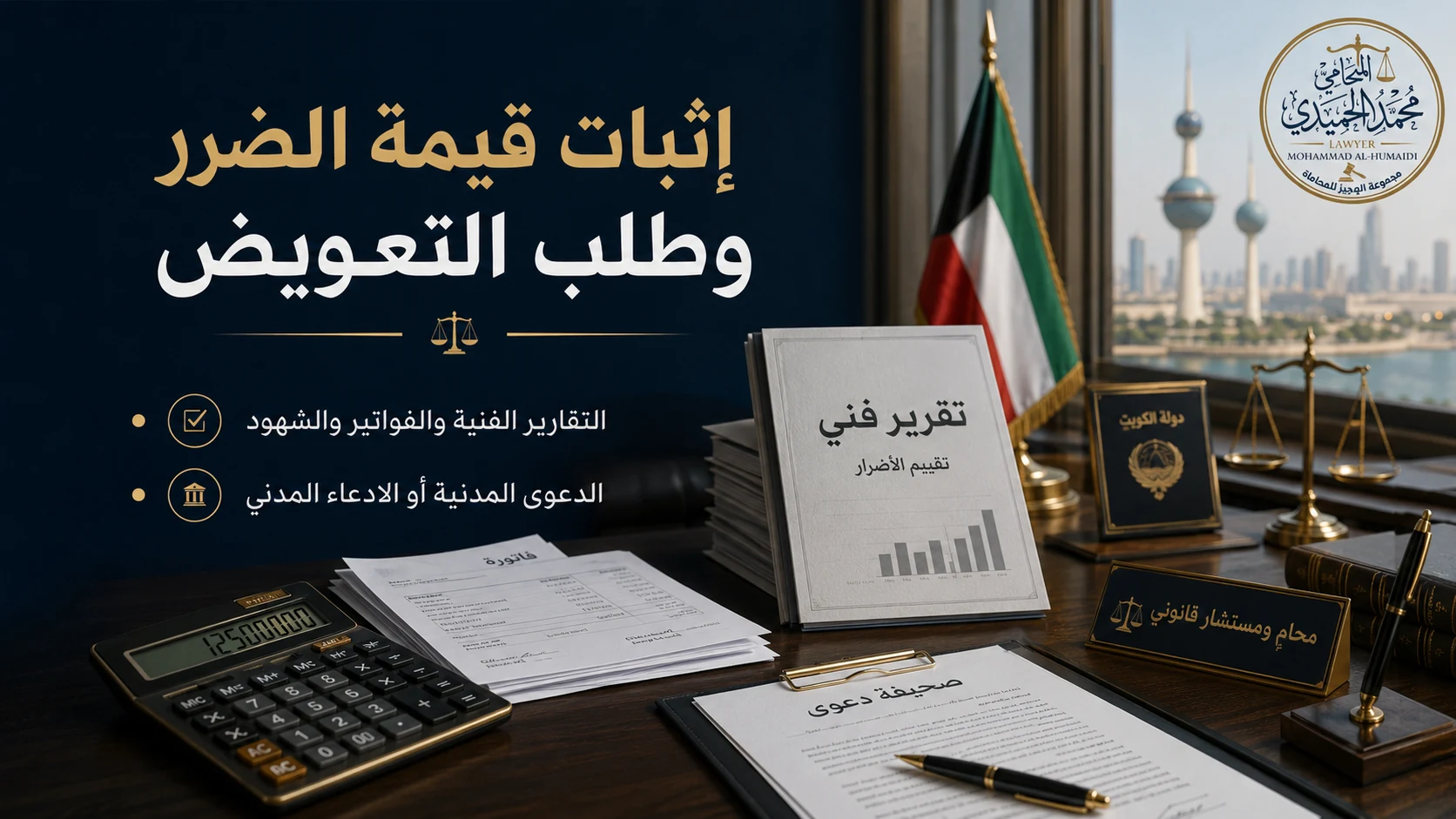 إثبات قيمة الضرر وطلب التعويض في الكويت