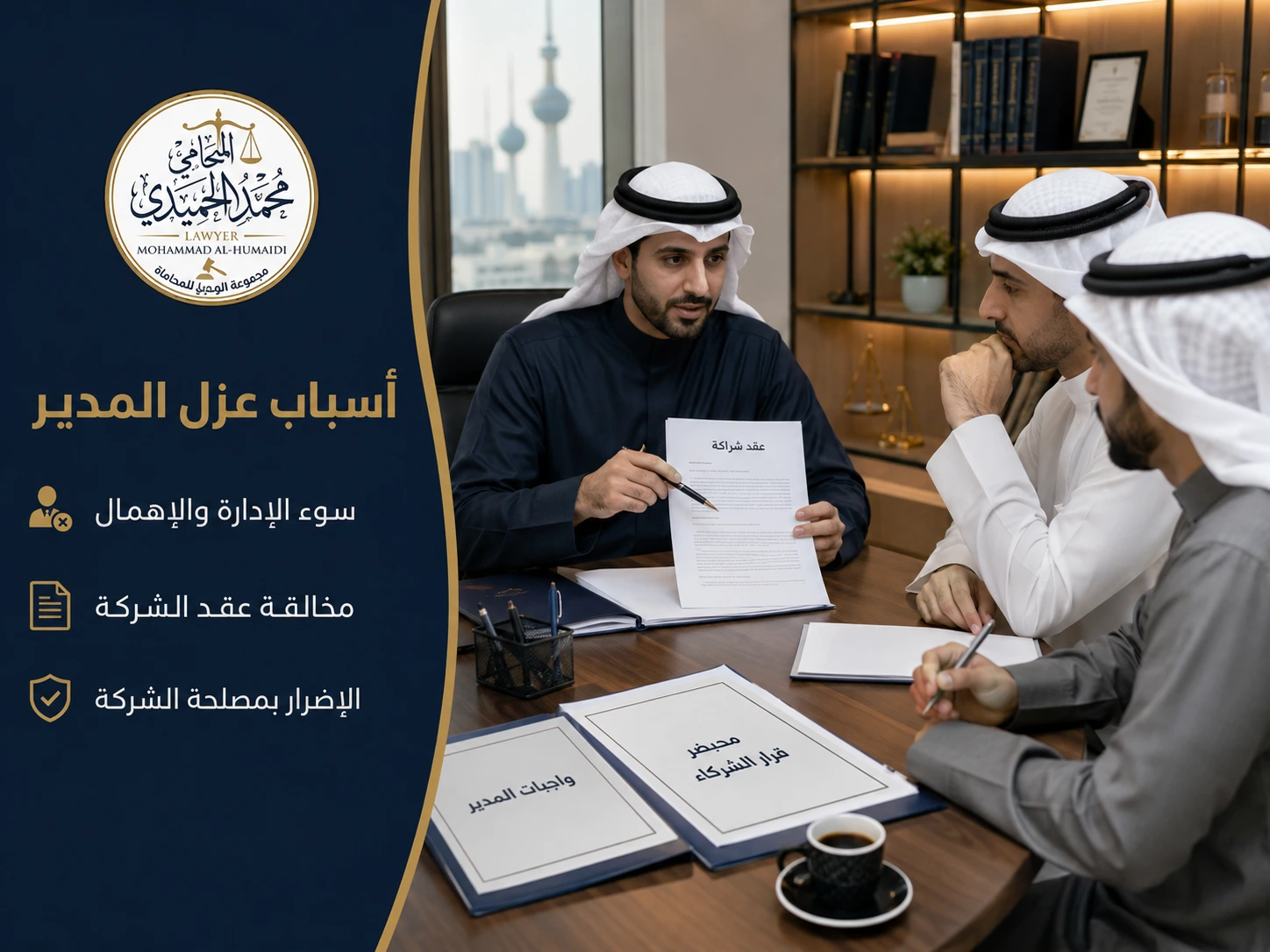 عزل مدير الشركة ذات المسؤولية المحدودة في الكويت 2 أسباب عزل مدير الشركة وإجراءات قرار الشركاء