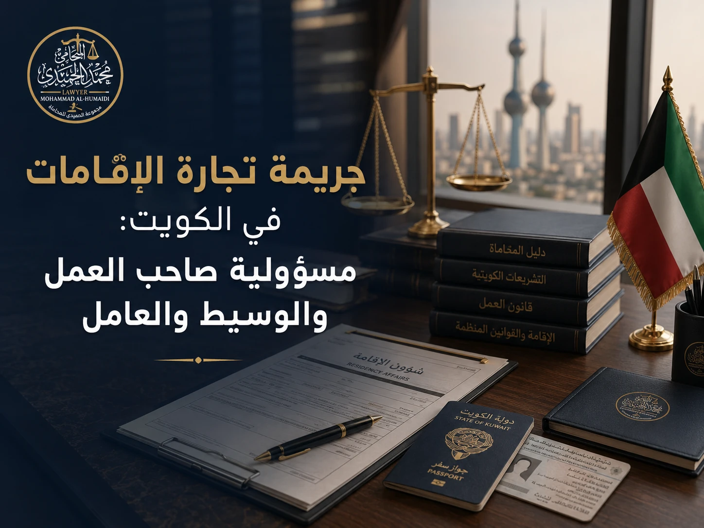 جريمة تجارة الإقامات في الكويت: مسؤولية صاحب العمل والوسيط والعامل