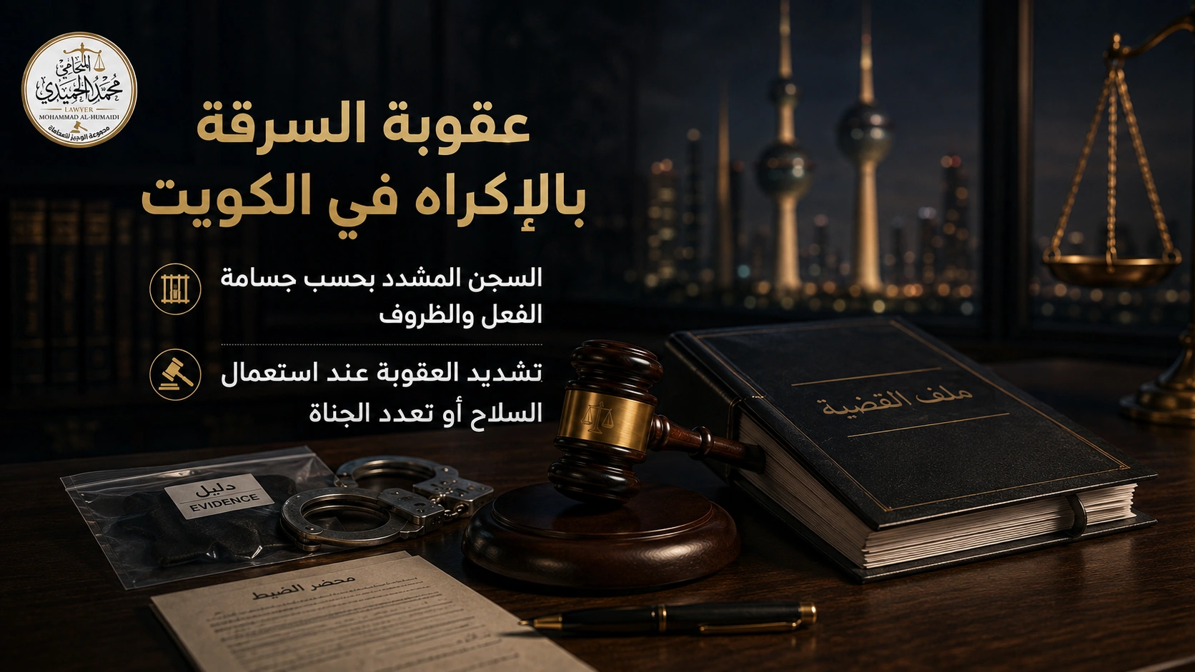 جريمة السرقة بالإكراه في الكويت: العقوبة والدفوع القانونية 3 عقوبة السرقة بالإكراه في القانون الكويتي