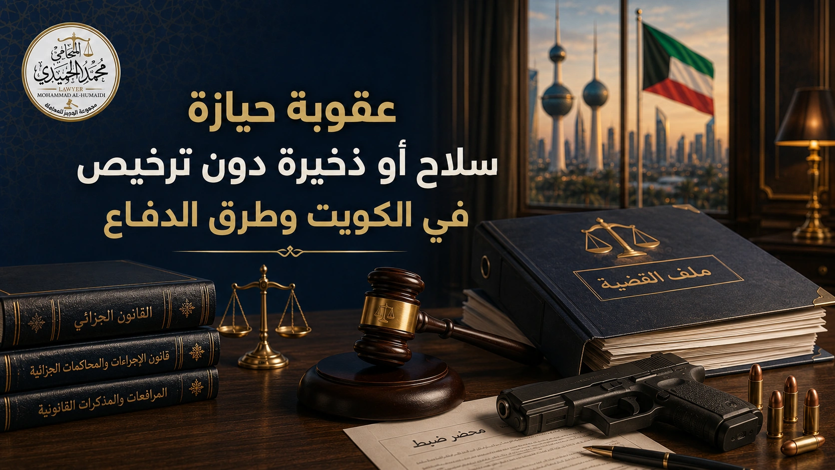 عقوبة حيازة سلاح أو ذخيرة دون ترخيص في الكويت وطرق الدفاع