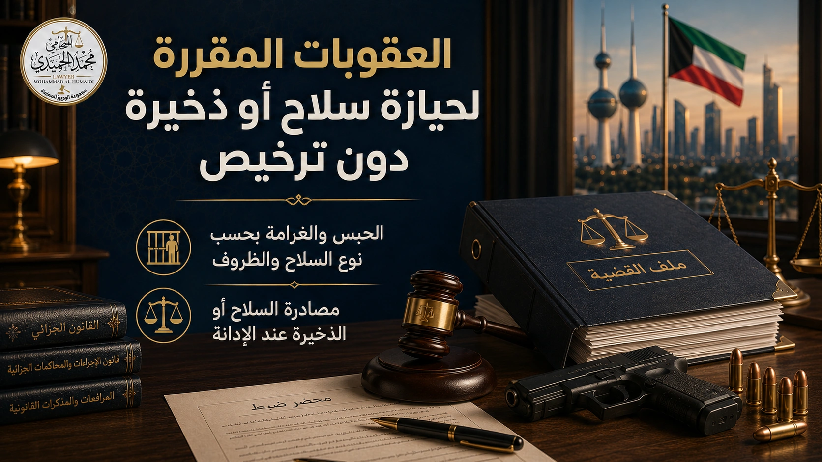 العقوبة المقررة لحيازة سلاح أو ذخيرة دون ترخيص