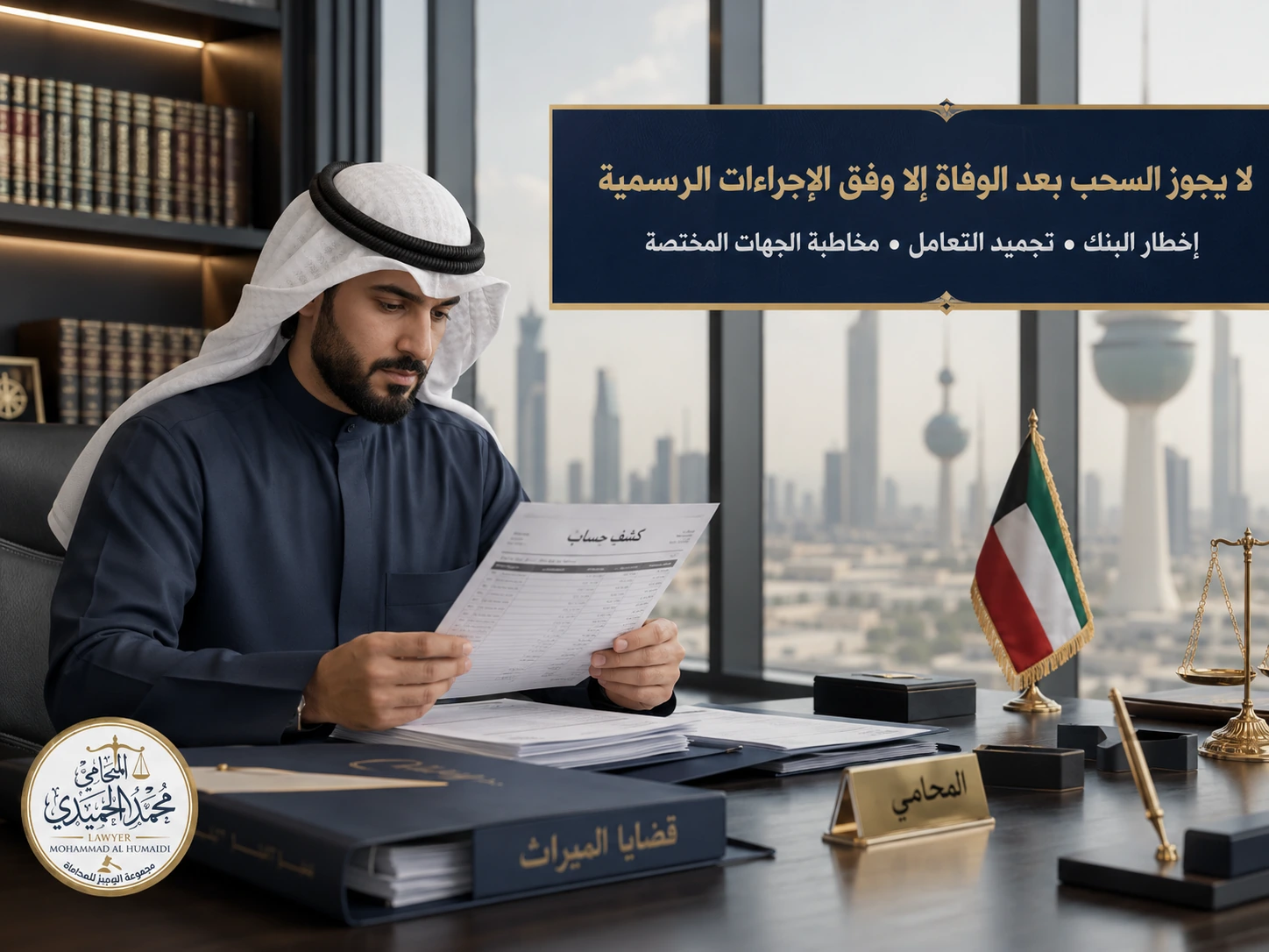 سحب أموال المتوفى من البنك في الكويت والإجراءات القانونية - توضيح عملي