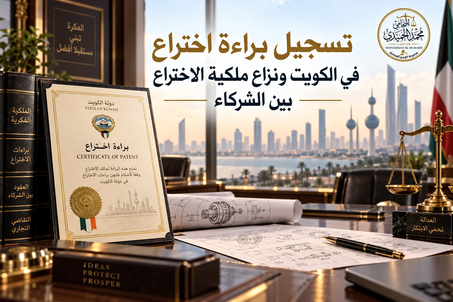 تسجيل براءة اختراع في الكويت ونزاع ملكية الاختراع بين الشركاء