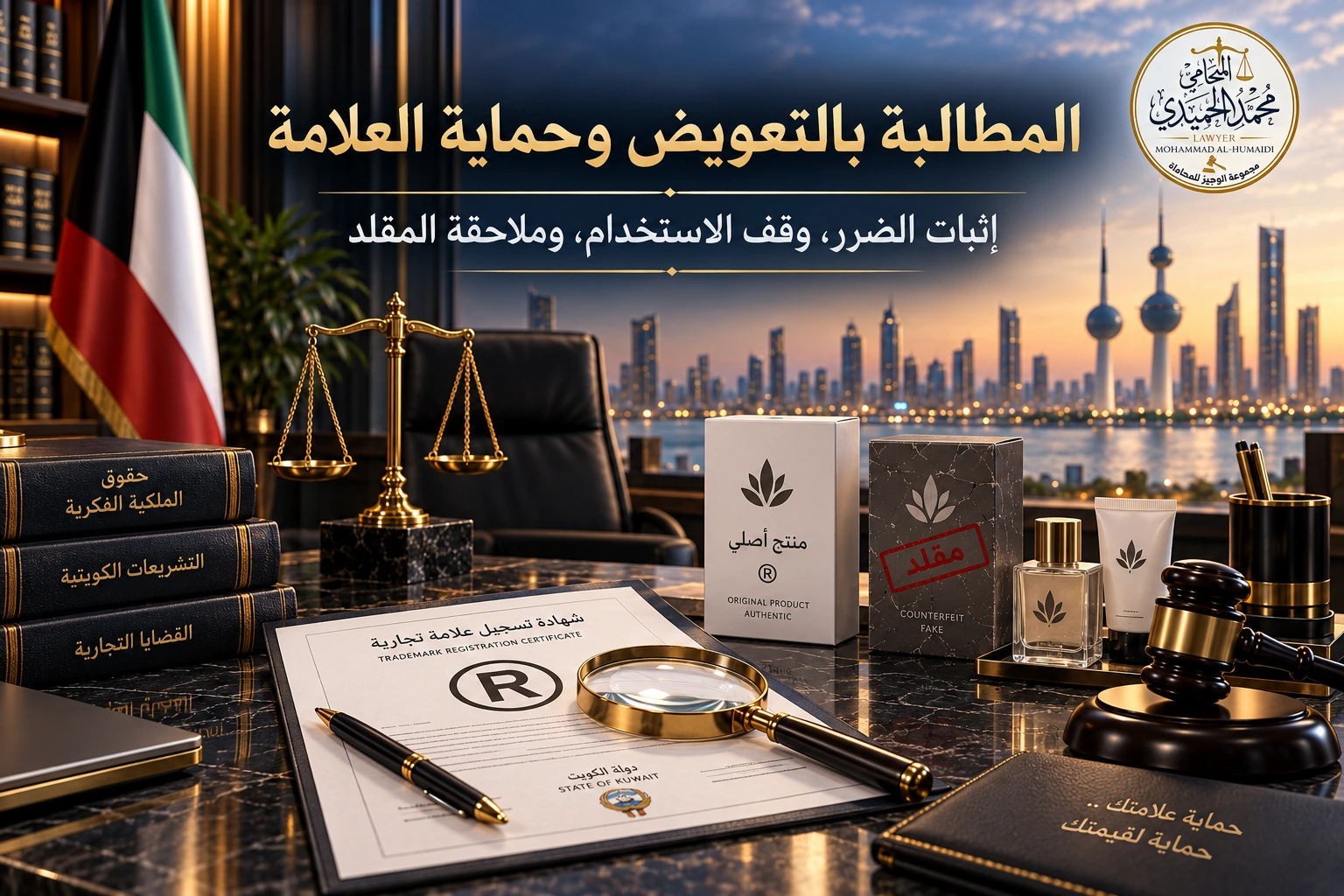 المصادرة والتعويض عن تقليد العلامة التجارية في الكويت